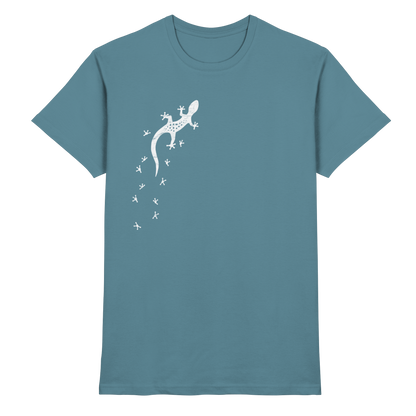 Gecko Eidechse Silhouette hell - Premium Shirt
