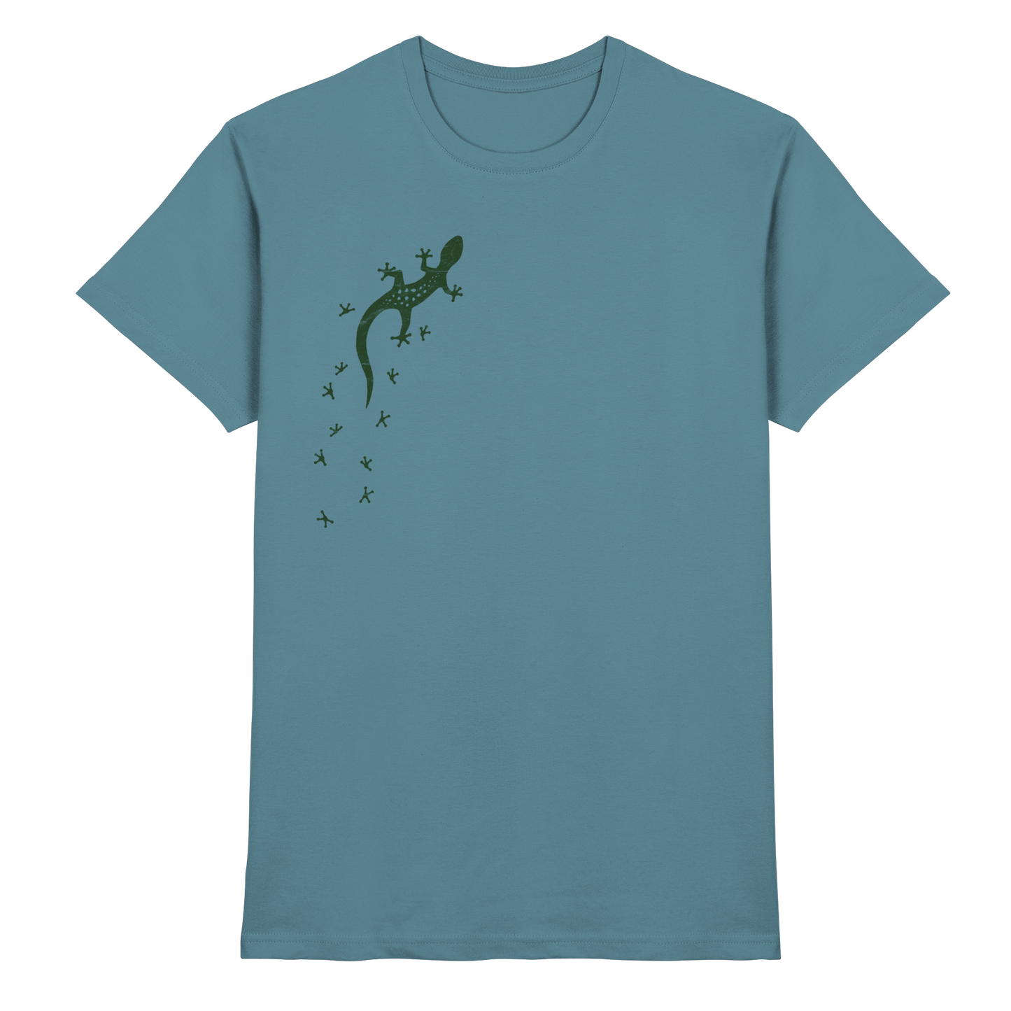 Gecko Eidechse Silhouette dunkel - Premium Shirt
