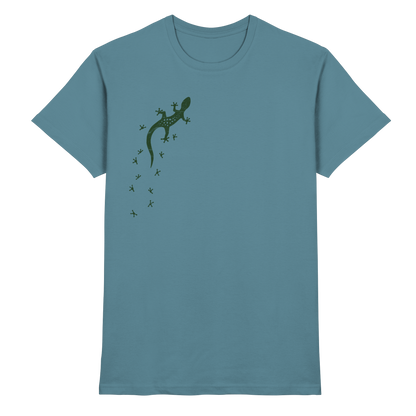 Gecko Eidechse Silhouette dunkel - Premium Shirt