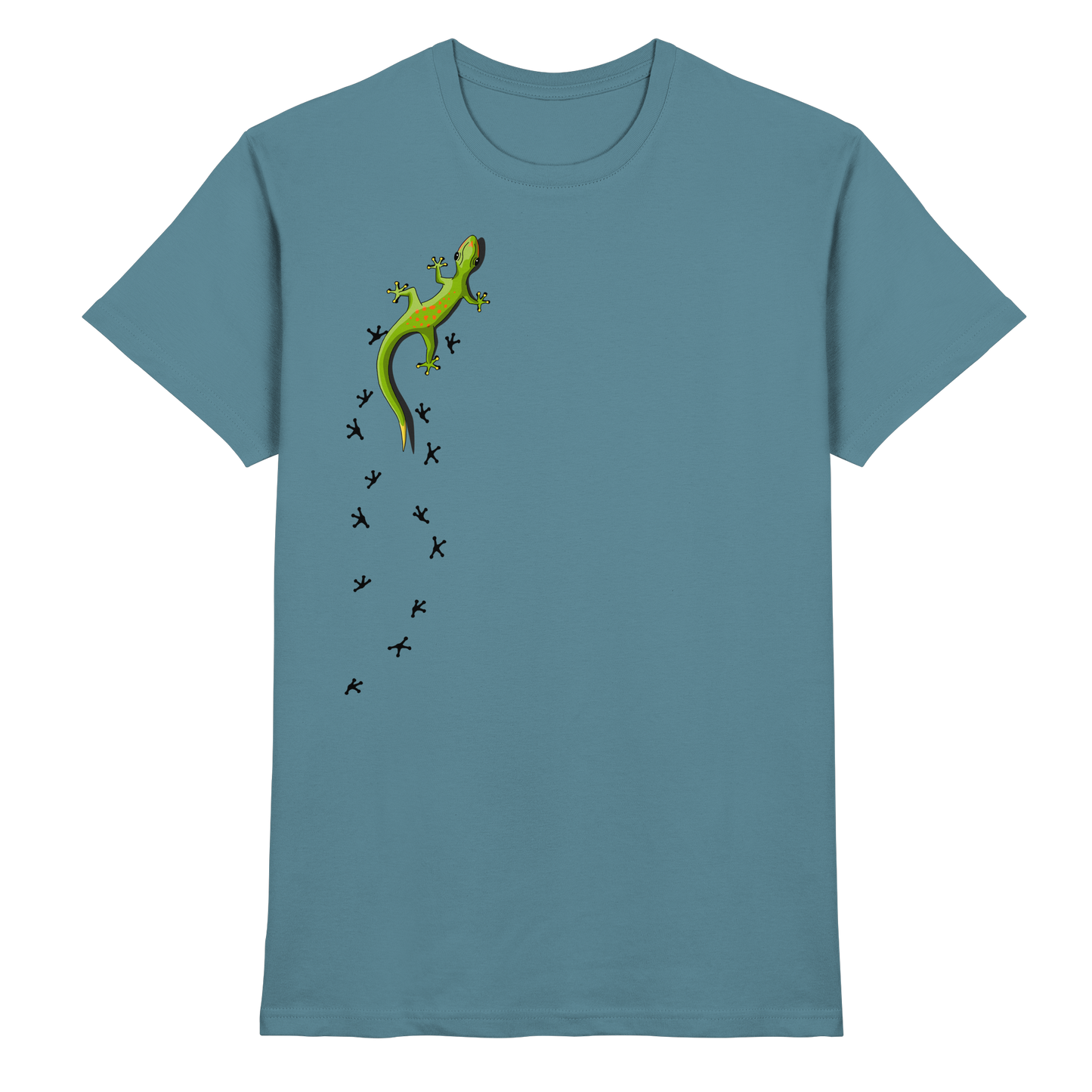 Kletternder Gecko mit Spuren - Premium Shirt