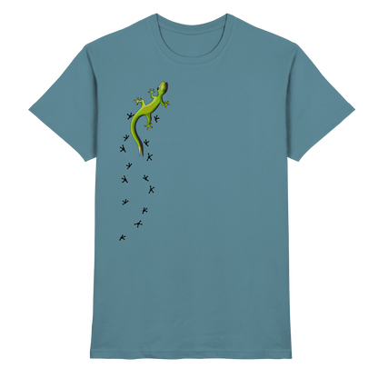 Kletternder Gecko mit Spuren - Premium Shirt