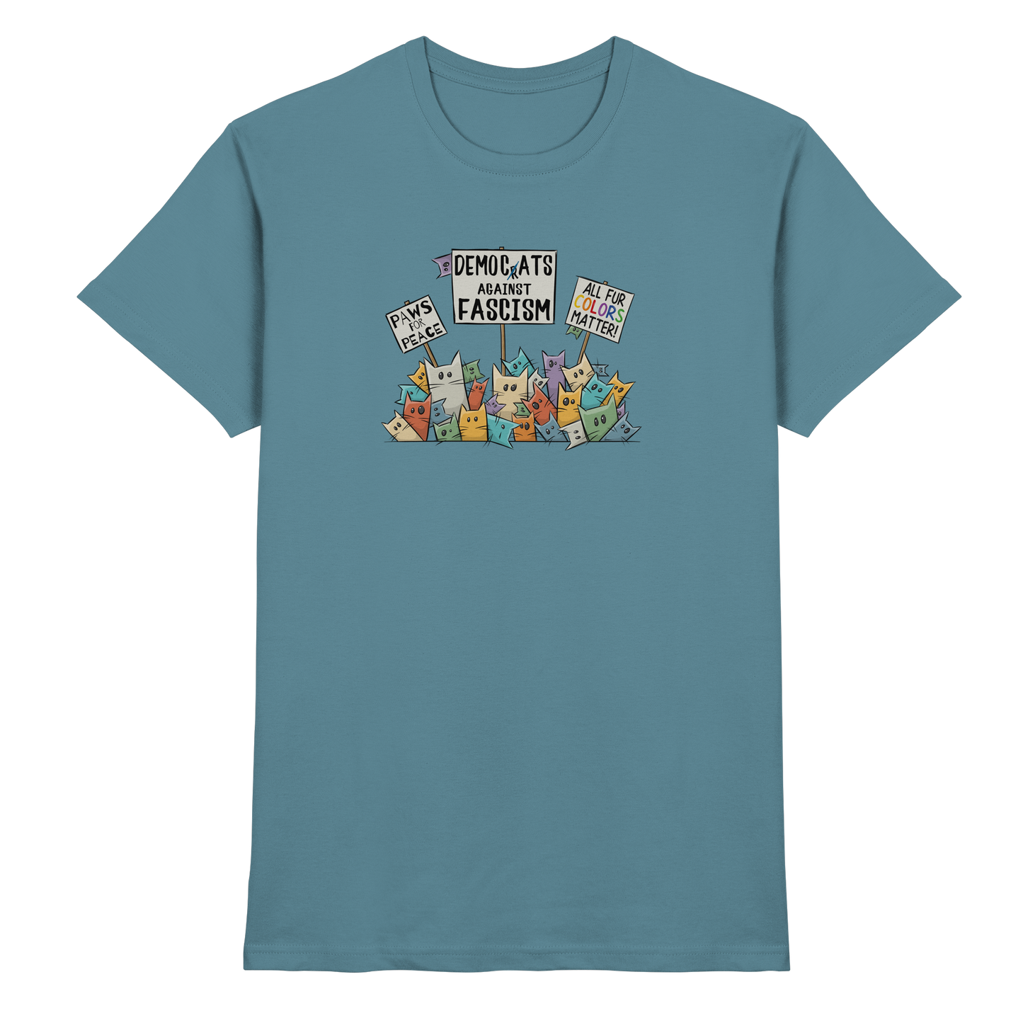 Demo-Katzen gegen Faschismus und für Vielfalt - Premium Shirt