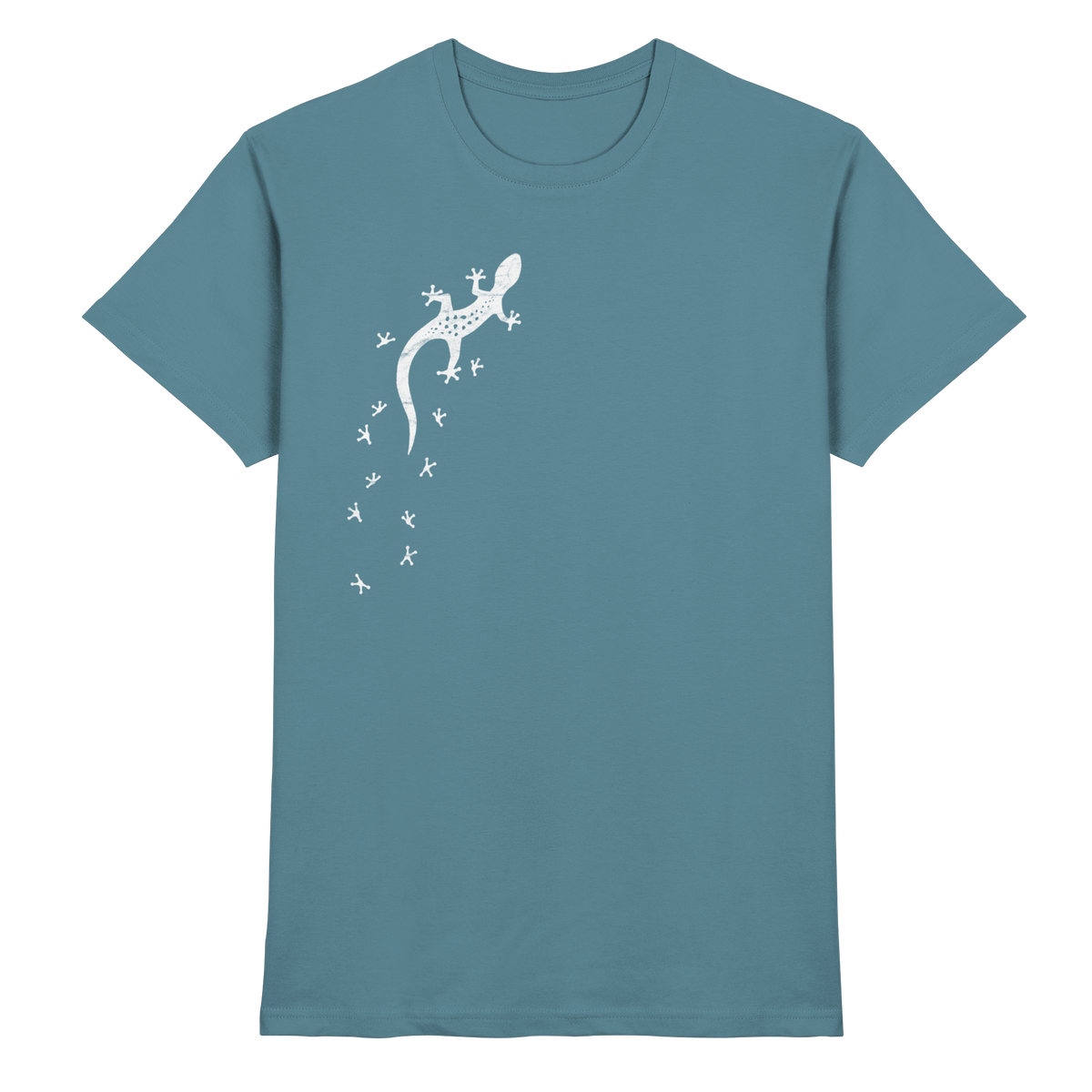 Gecko Eidechse Silhouette hell - Premium Shirt