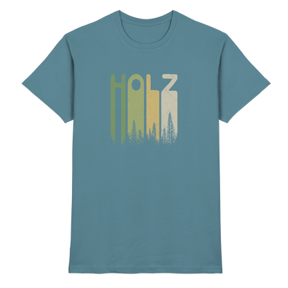 Holz Retro Wald Schriftzug - Premium Shirt