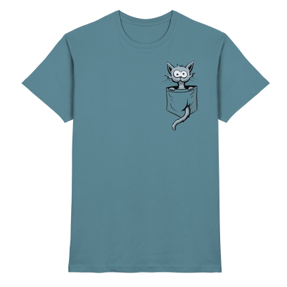Verrückte Katze in Deiner Brust-Tasche - Premium Shirt