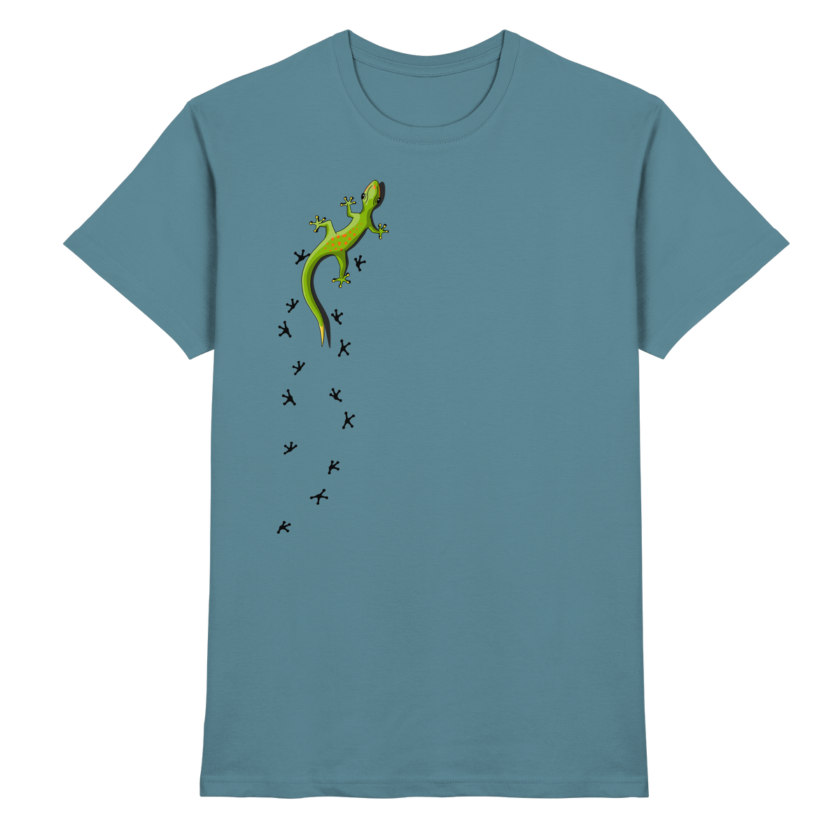 Kletternder Gecko mit Spuren - Premium Shirt
