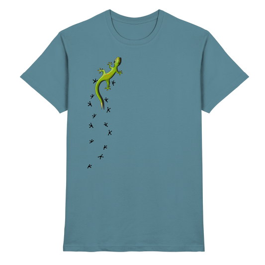 Kletternder Gecko mit Spuren - Premium Shirt