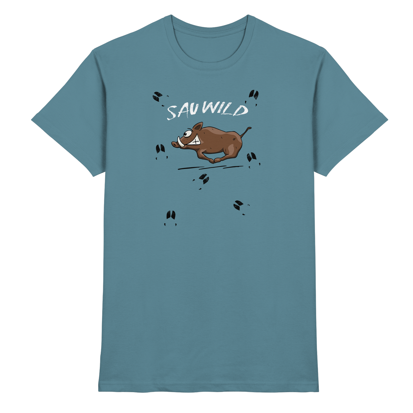 Sauwild wilde Sau | Wildschwein Keiler - Premium Shirt