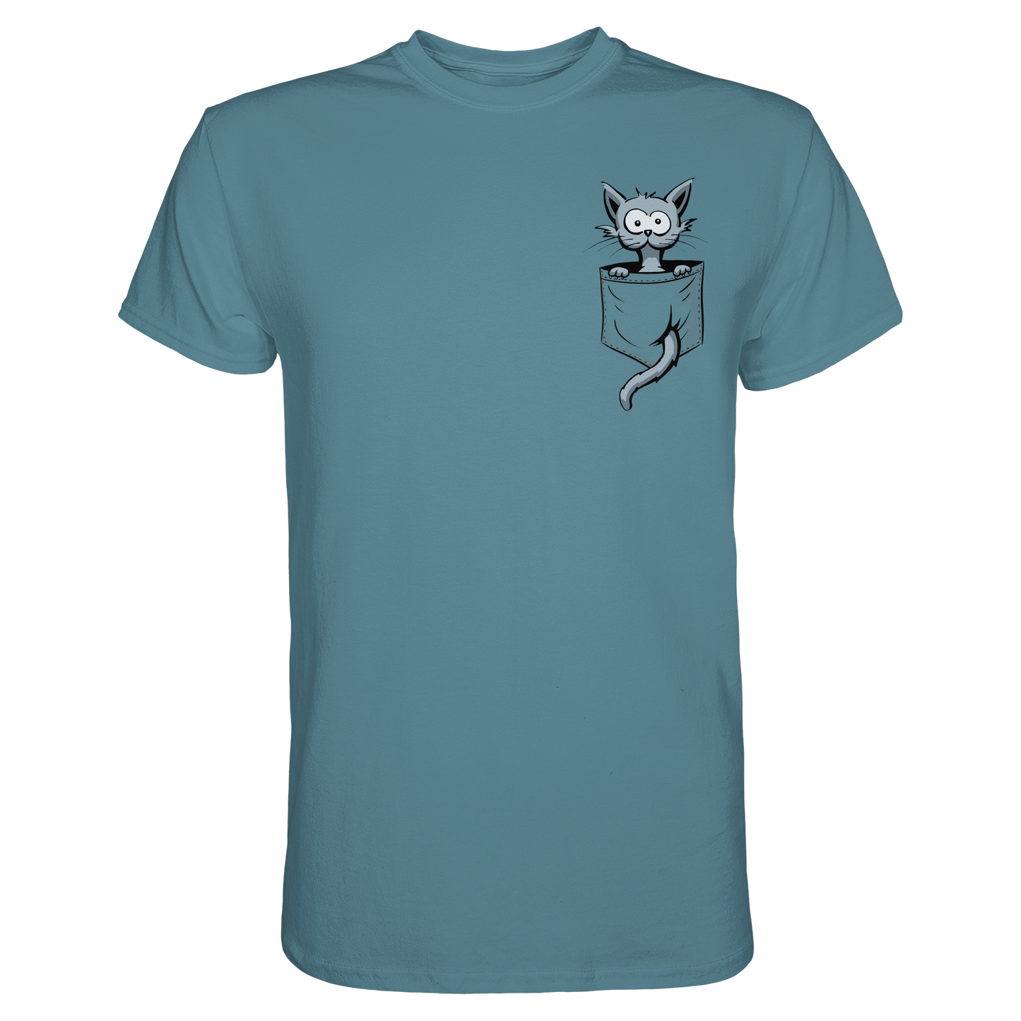 Verrückte Katze in Deiner Brust-Tasche - Premium Shirt