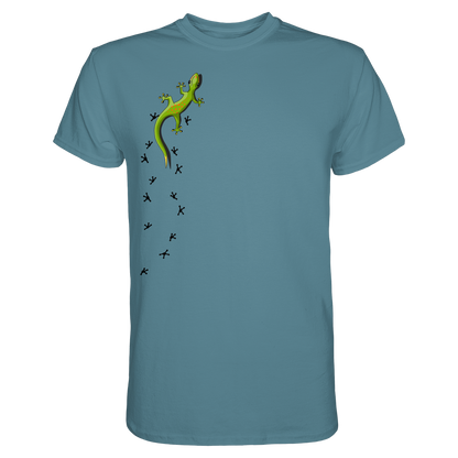Kletternder Gecko mit Spuren - Premium Shirt