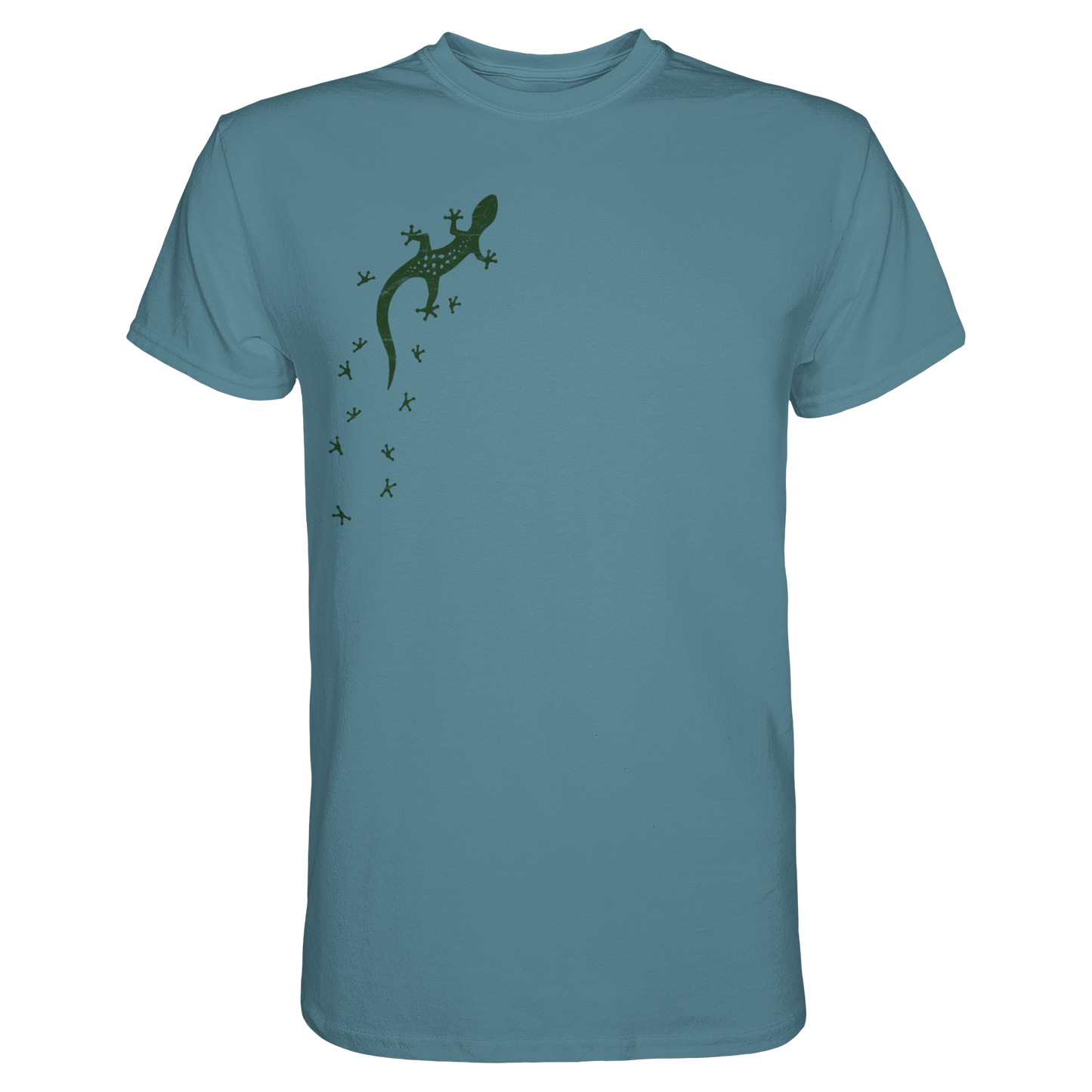Gecko Eidechse Silhouette dunkel - Premium Shirt