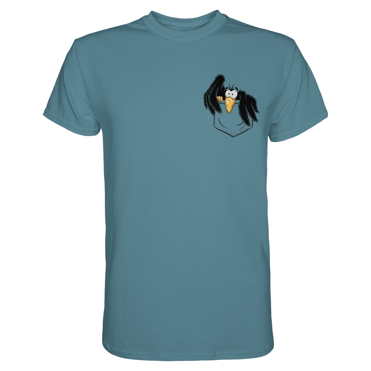 Kleiner Rabe | schwarze Krähe In Tasche - Premium Shirt