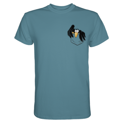 Kleiner Rabe | schwarze Krähe In Tasche - Premium Shirt
