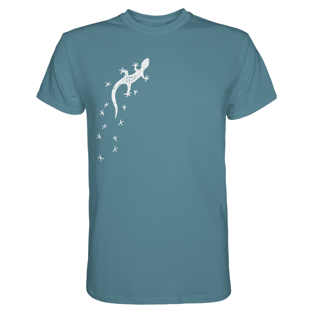 Gecko Eidechse Silhouette hell - Premium Shirt