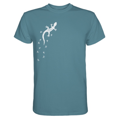 Gecko Eidechse Silhouette hell - Premium Shirt
