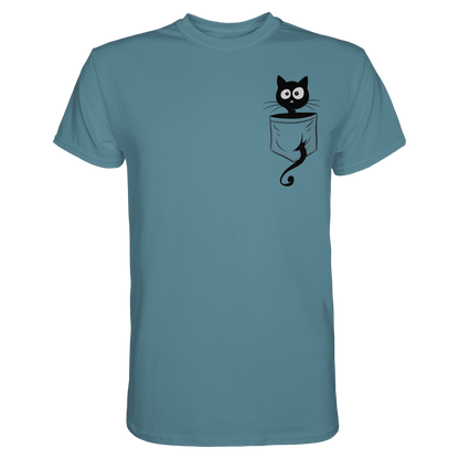 Schwarze Katze in der Tasche - Premium Shirt