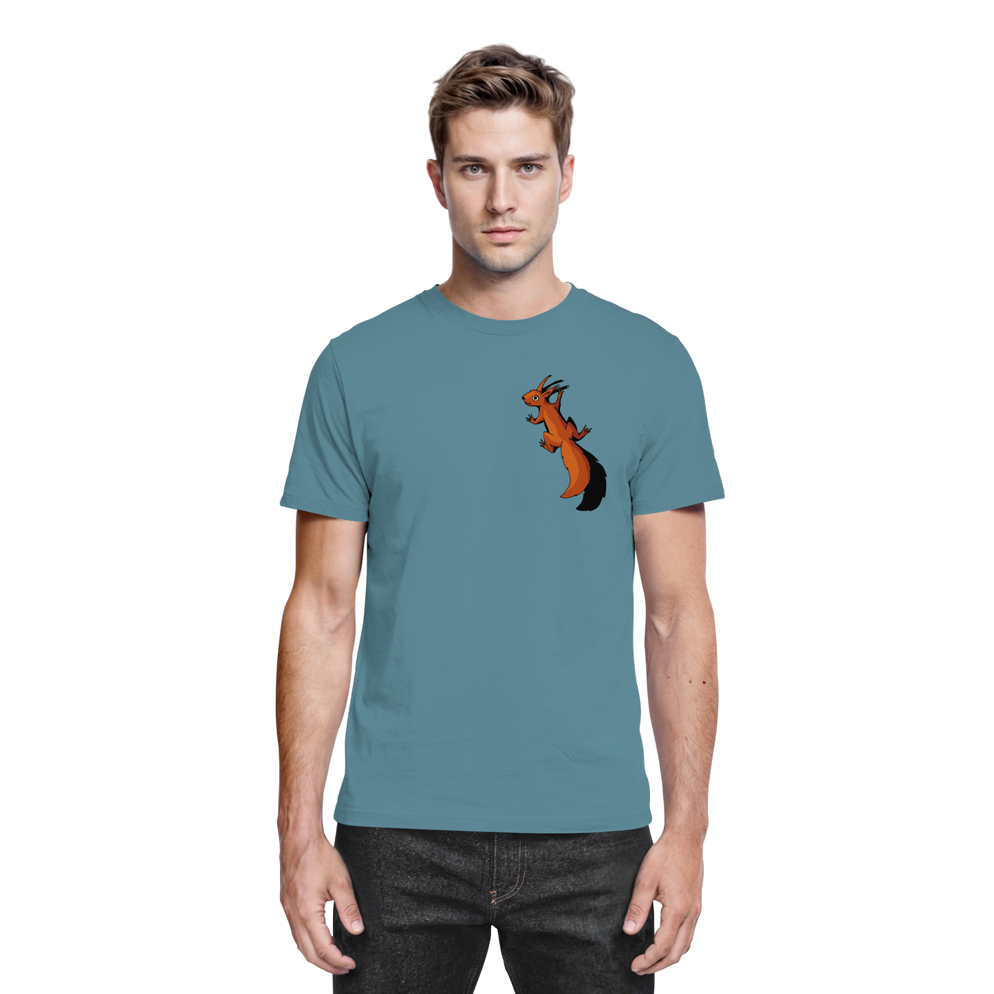 Süßes Eichhörnchen klettert - Premium Shirt