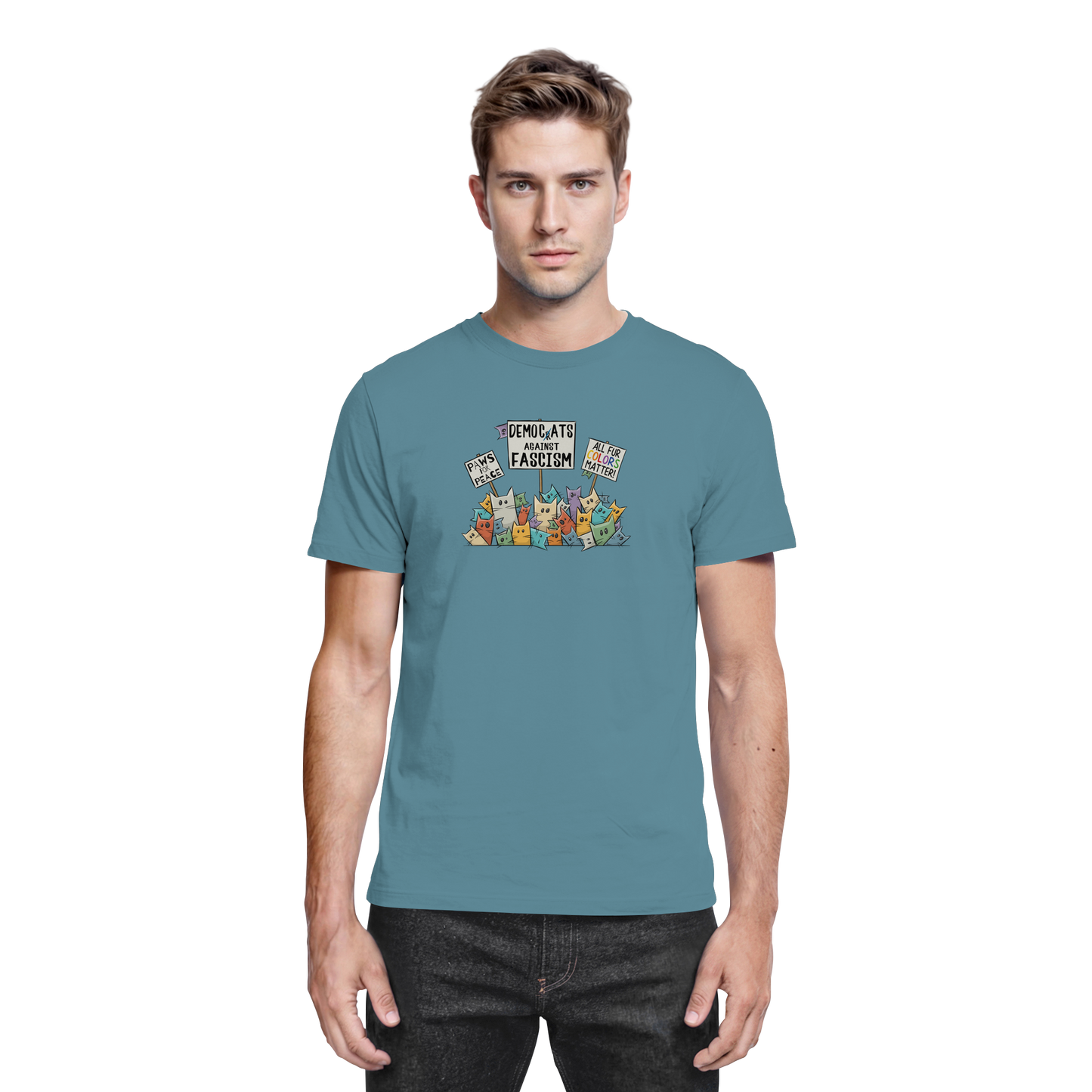Demo-Katzen gegen Faschismus und für Vielfalt - Premium Shirt