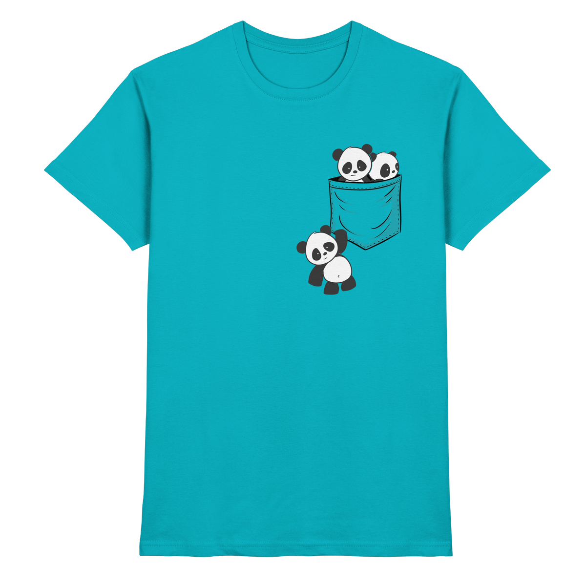 Kawaii Pandas in der Tasche - Premium Shirt