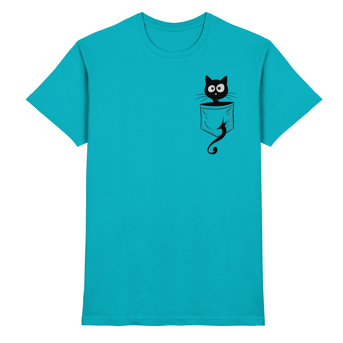 Schwarze Katze in der Tasche - Premium Shirt