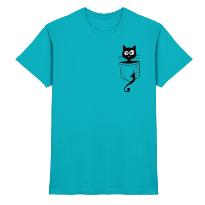 Schwarze Katze in der Tasche - Premium Shirt