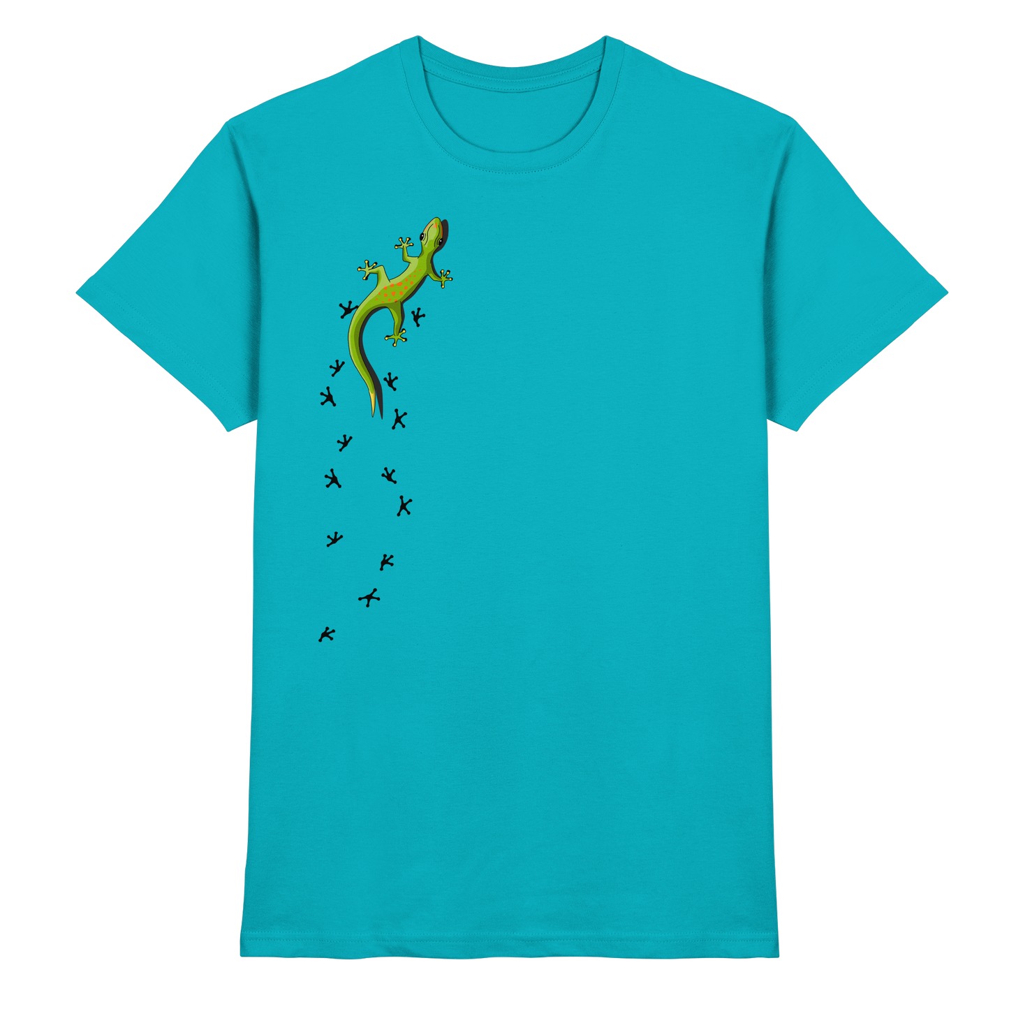 Kletternder Gecko mit Spuren - Premium Shirt