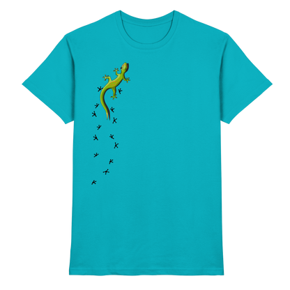 Kletternder Gecko mit Spuren - Premium Shirt