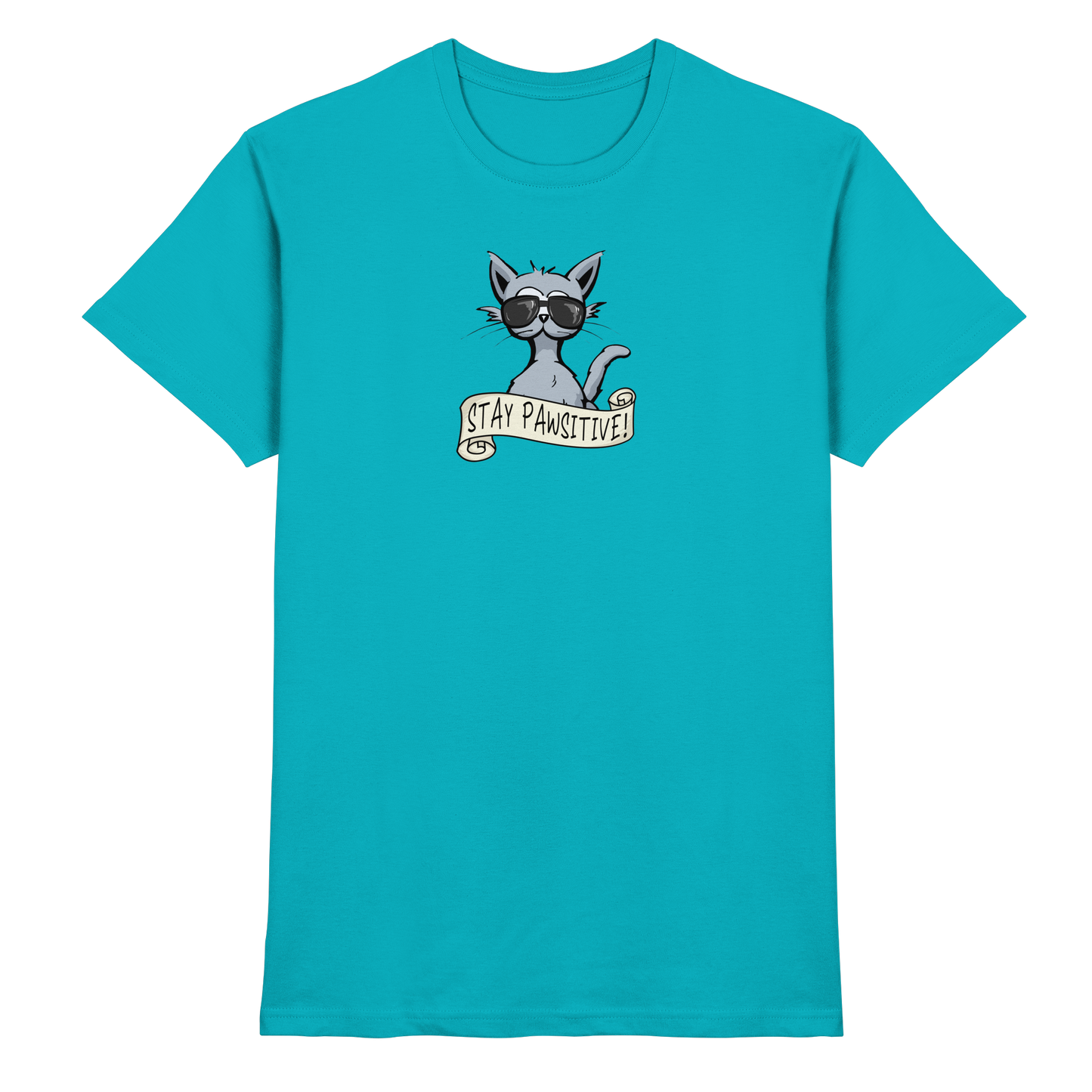 Stay Pawsitive Bleib lässig Hipster Katze - Premium Shirt