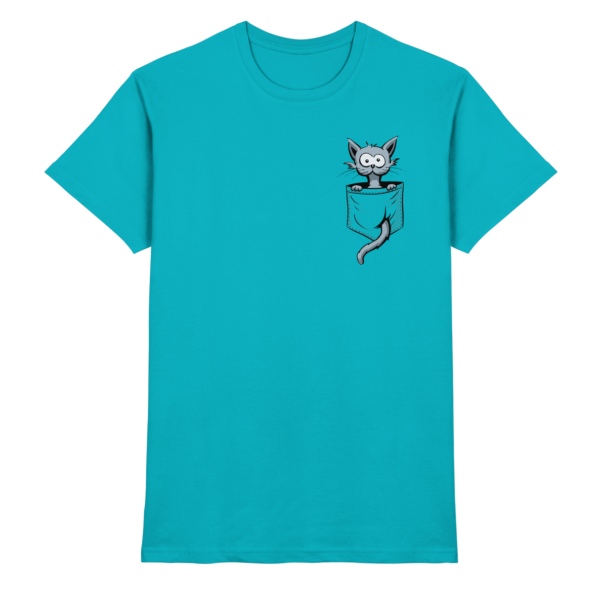 Verrückte Katze in Deiner Brust-Tasche - Premium Shirt