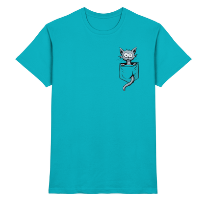 Verrückte Katze in Deiner Brust-Tasche - Premium Shirt