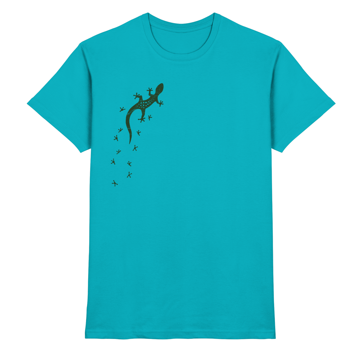 Gecko Eidechse Silhouette dunkel - Premium Shirt