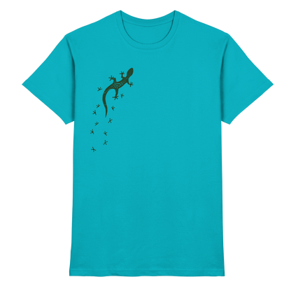 Gecko Eidechse Silhouette dunkel - Premium Shirt