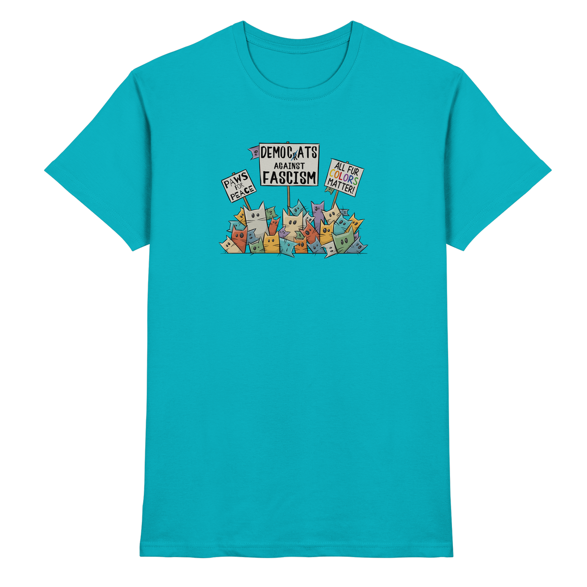 Demo-Katzen gegen Faschismus und für Vielfalt - Premium Shirt