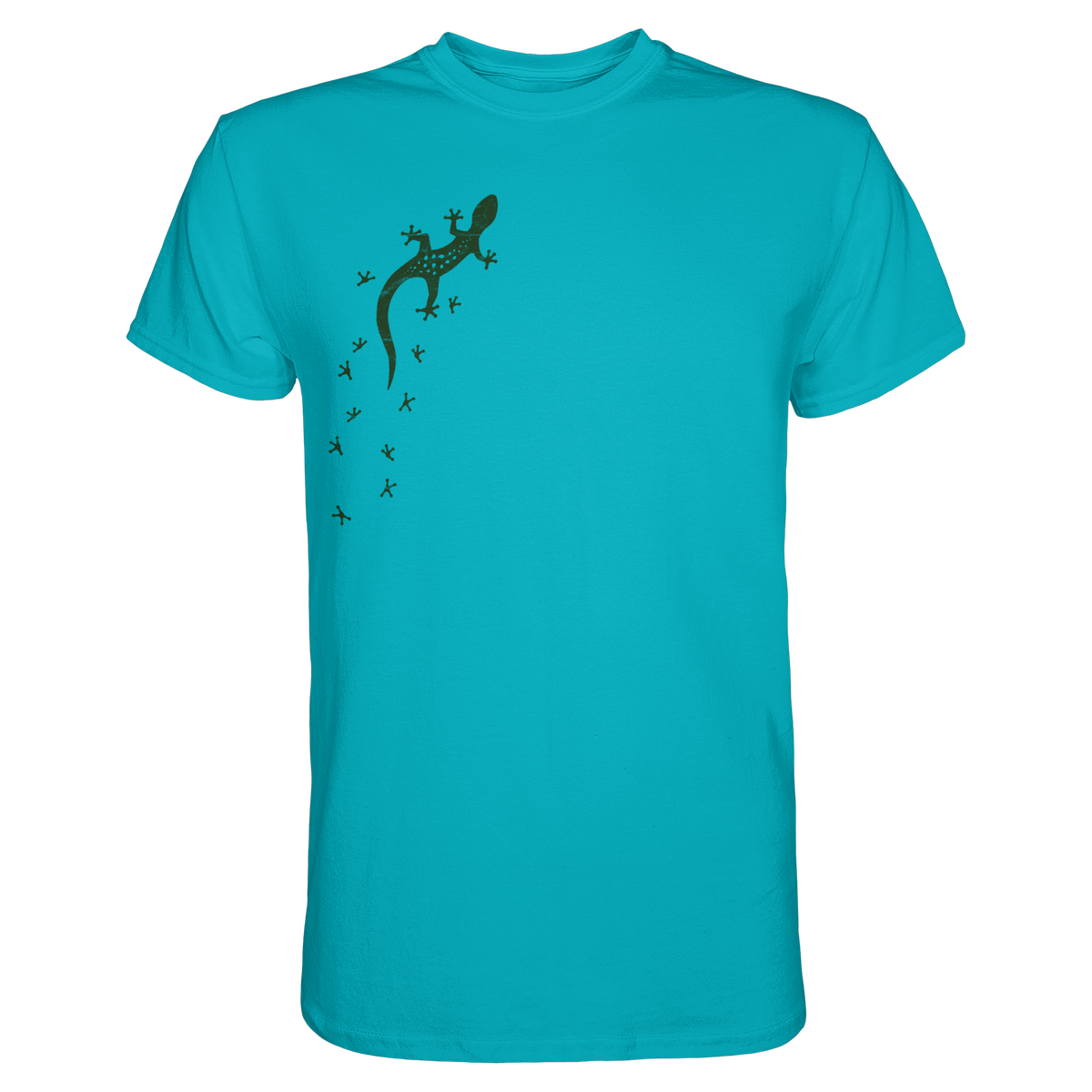 Gecko Eidechse Silhouette dunkel - Premium Shirt