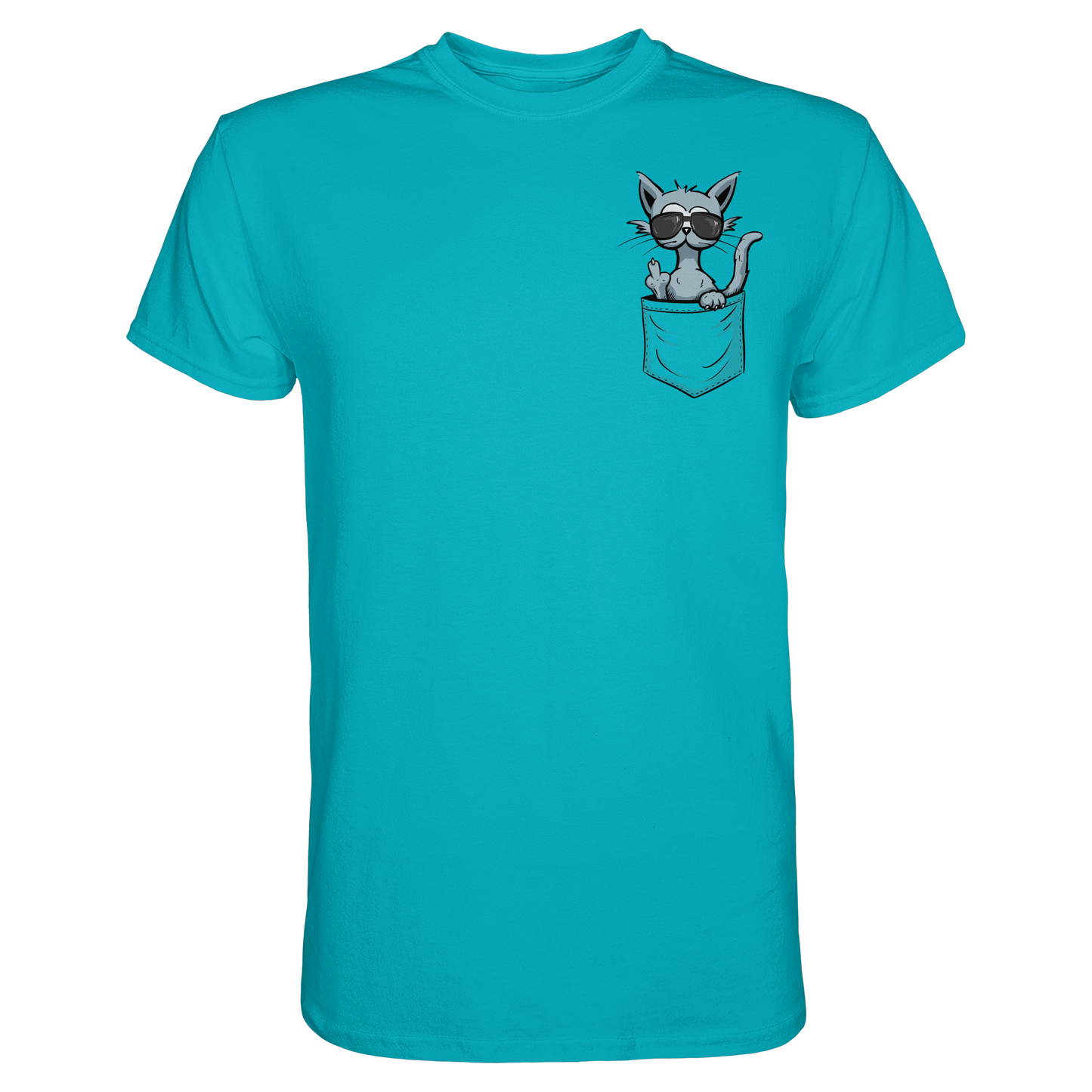 "Fuck Off" Mittelfinger Katze in der Tasche - Premium Shirt