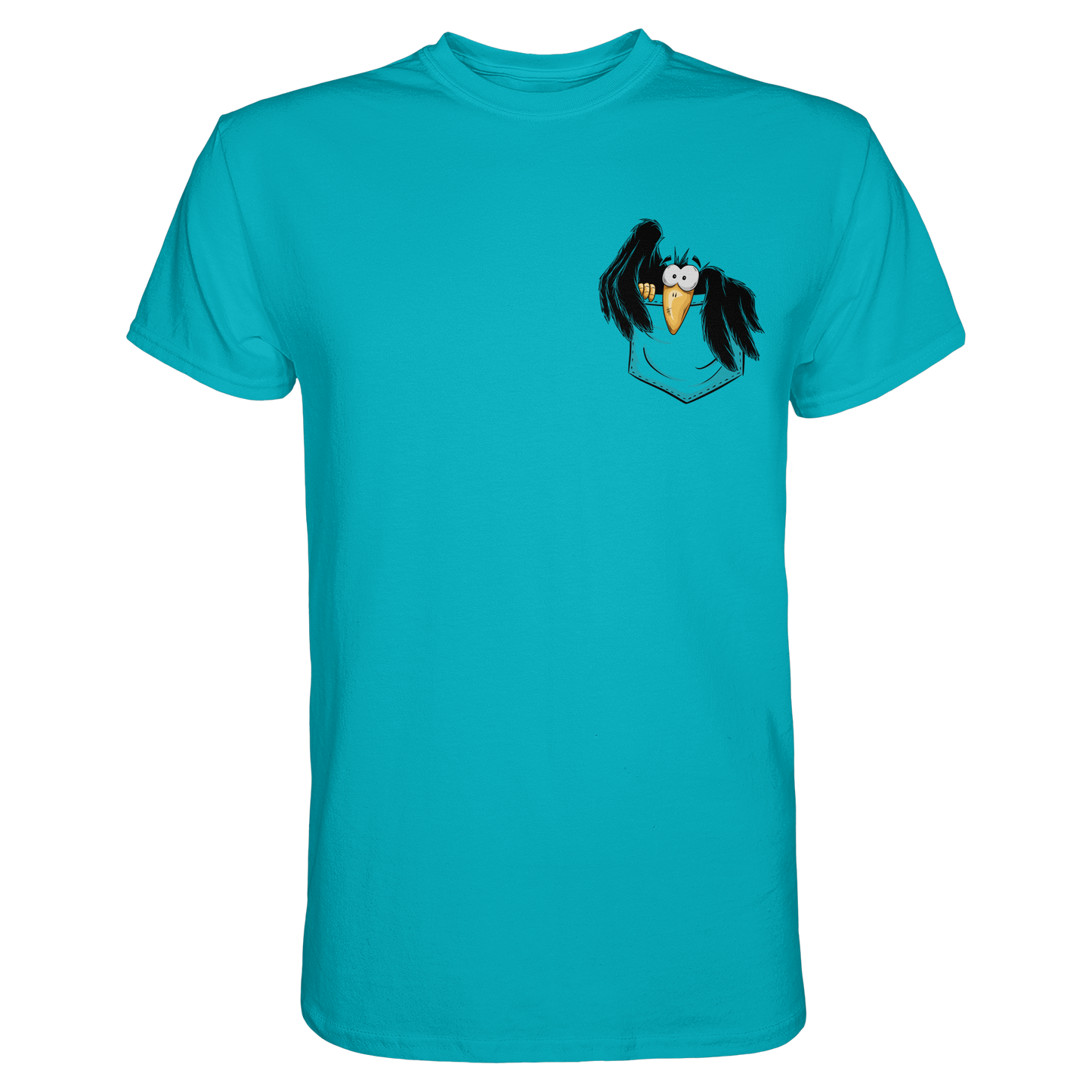 Kleiner Rabe | schwarze Krähe In Tasche - Premium Shirt