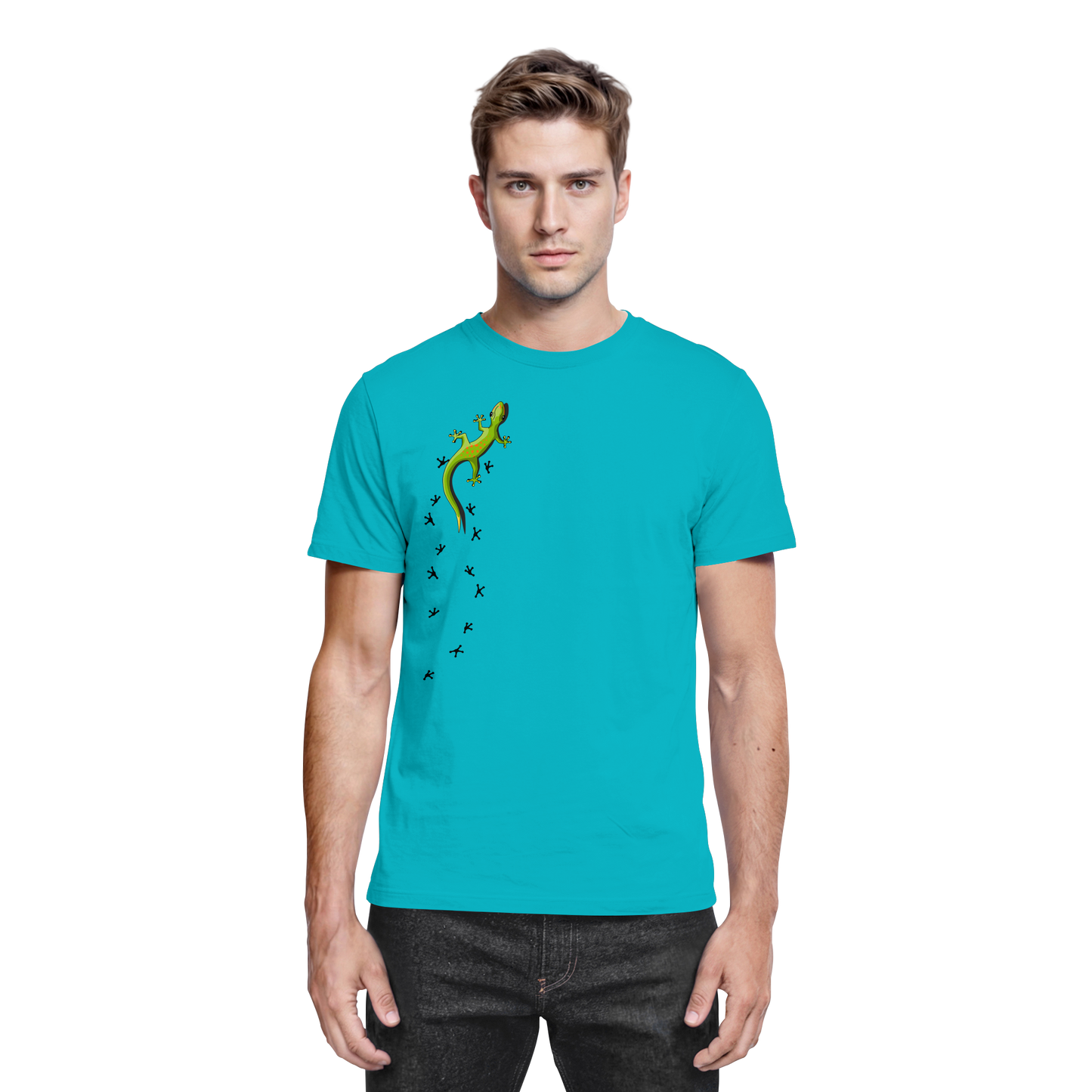 Kletternder Gecko mit Spuren - Premium Shirt