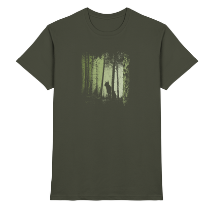 Luchs Wildkatze im Zwielicht Wald - Premium Shirt