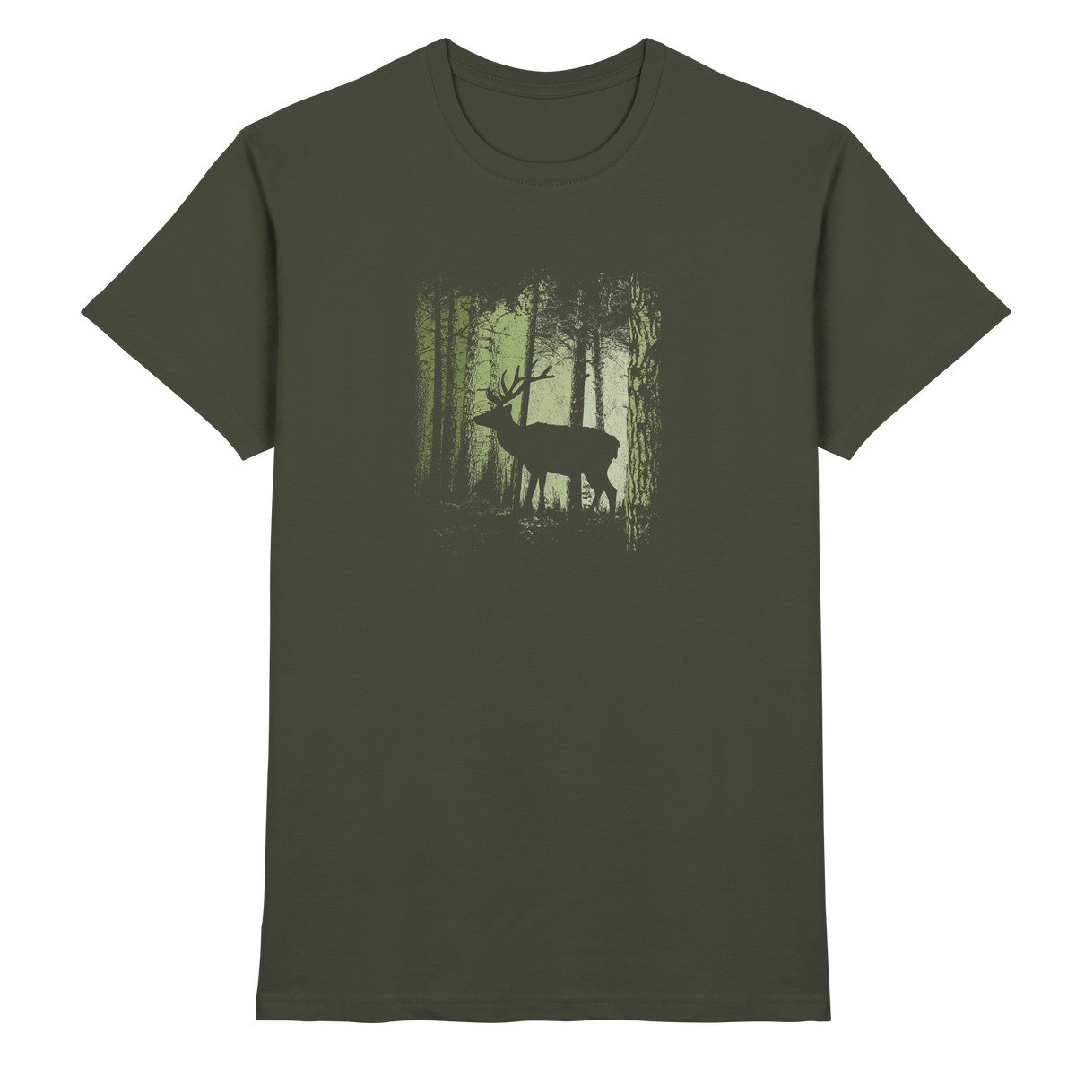 Hirsch im Zwielicht Wald - Premium Shirt
