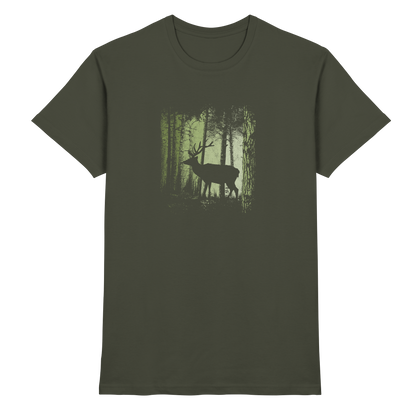 Hirsch im Zwielicht Wald - Premium Shirt