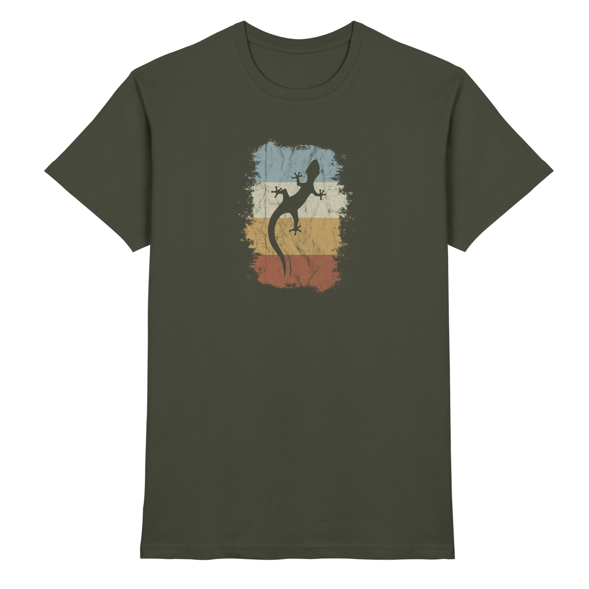 Retro Gecko Salamander Silhouette - Premium Shirt