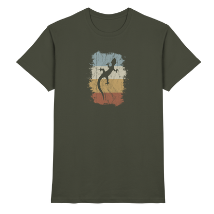 Retro Gecko Salamander Silhouette - Premium Shirt