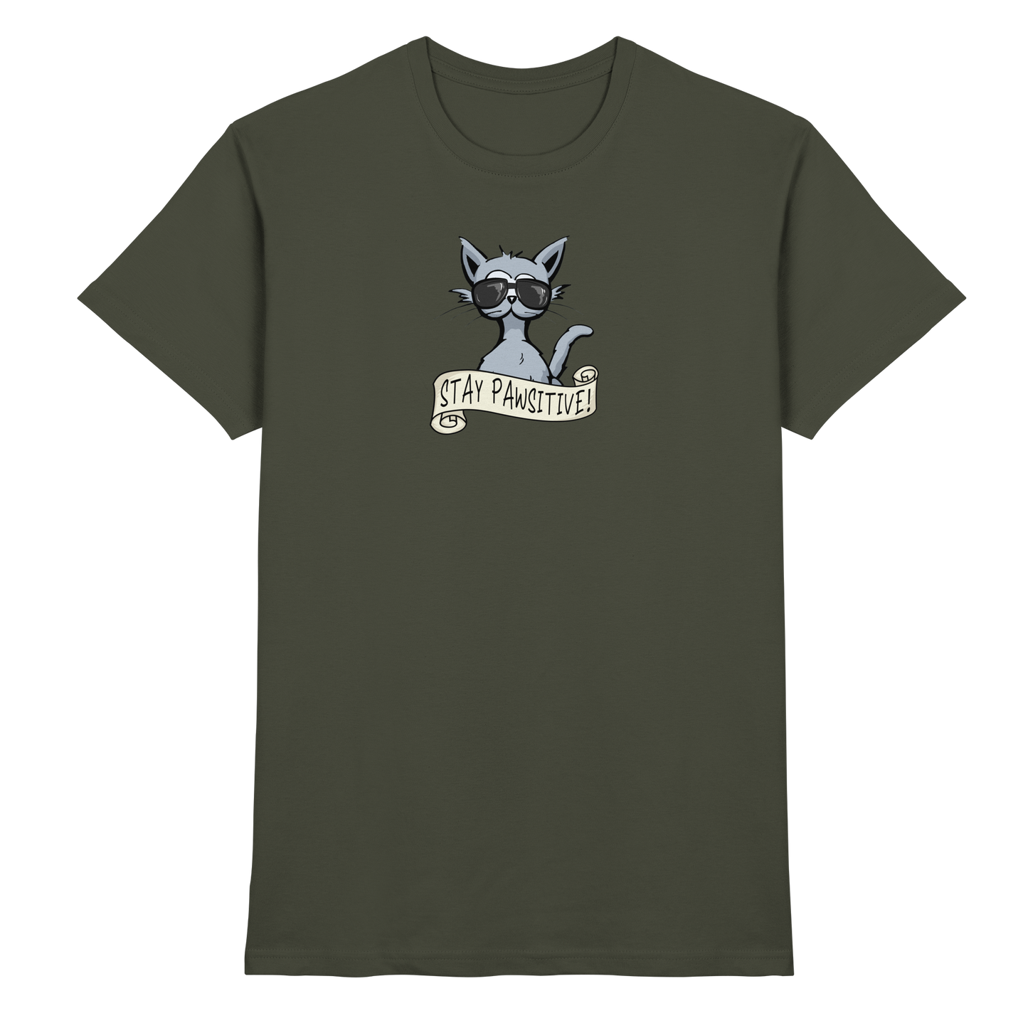 Stay Pawsitive Bleib lässig Hipster Katze - Premium Shirt