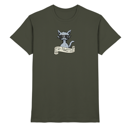 Stay Pawsitive Bleib lässig Hipster Katze - Premium Shirt