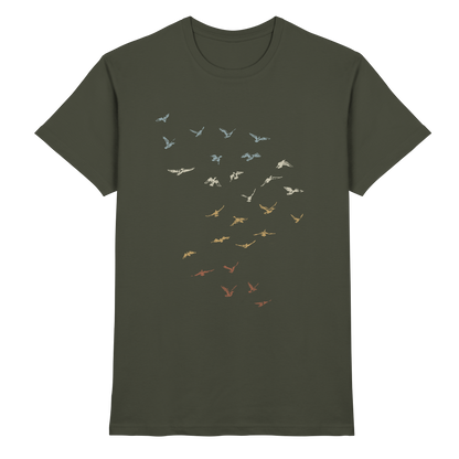Retro Vogel Schwarm - Premium Shirt