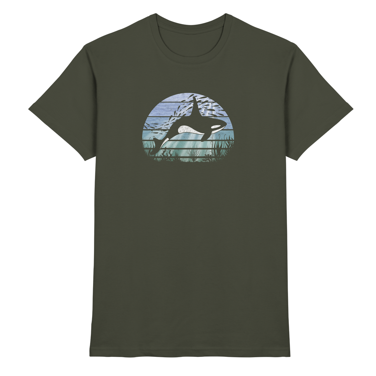 Retro Tiefsee Schwertwal Orca - Premium Shirt