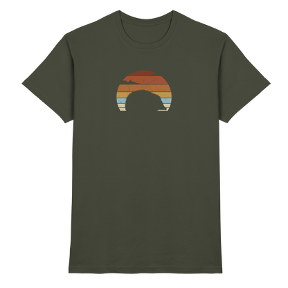 Retro Igel Silhouette im Sonnenuntergang - Premium Shirt