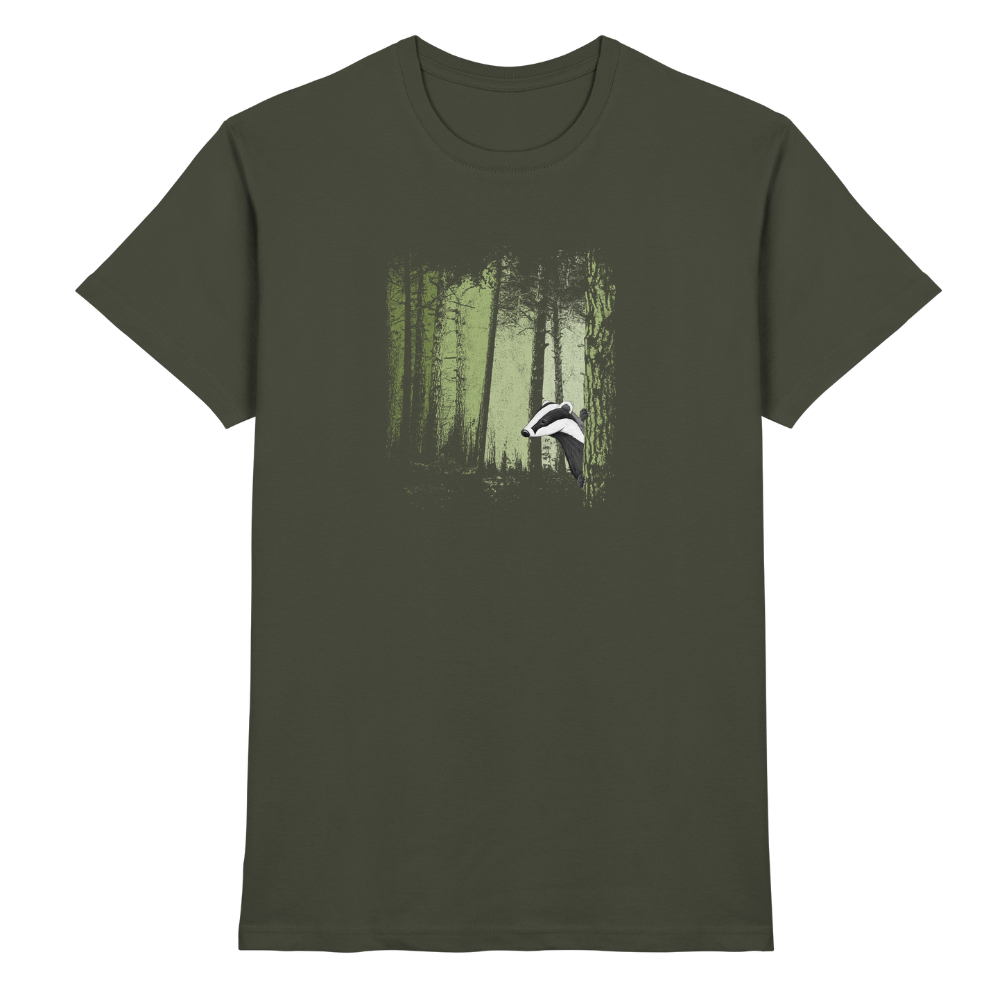 frecher Dachs im Zwielicht Wald - Premium Shirt