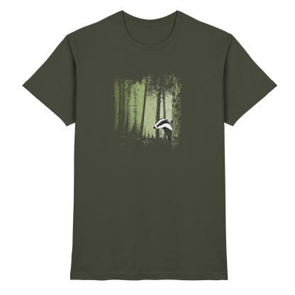 frecher Dachs im Zwielicht Wald - Premium Shirt