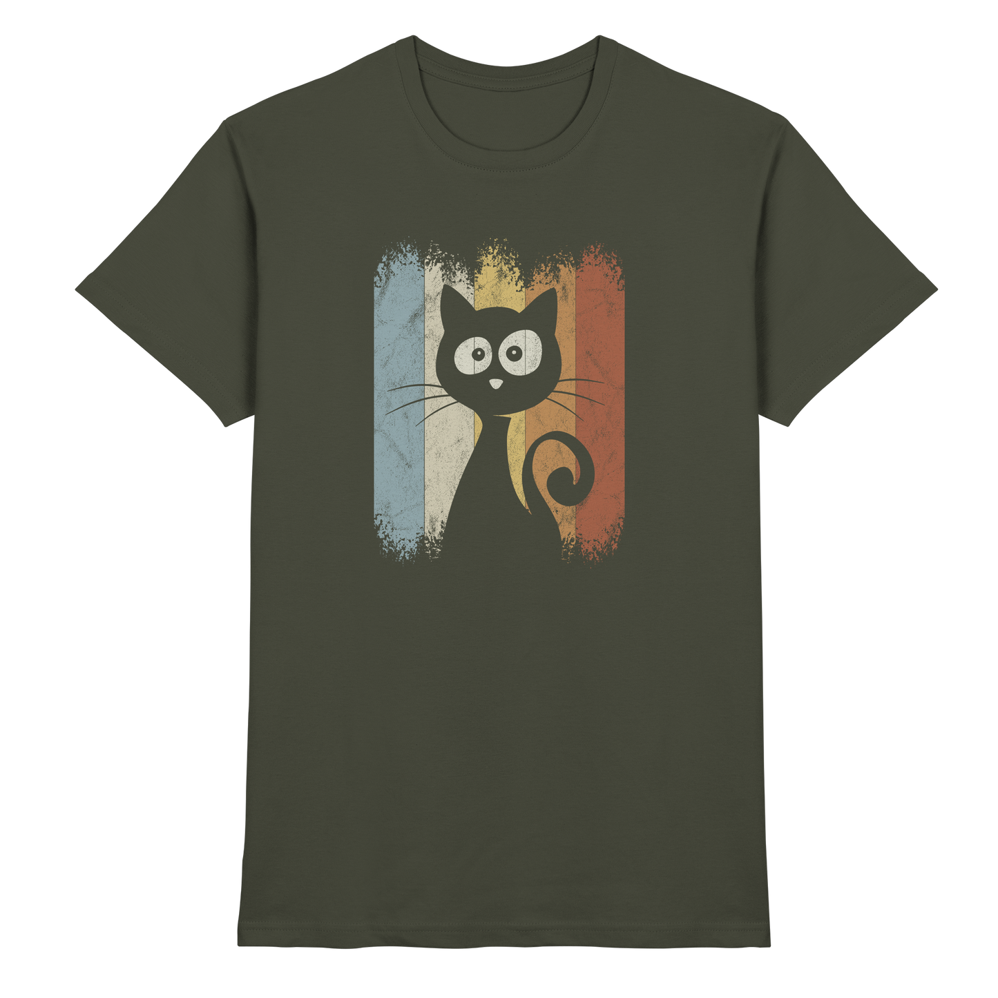 Retro Katze Silhouette - Premium Shirt